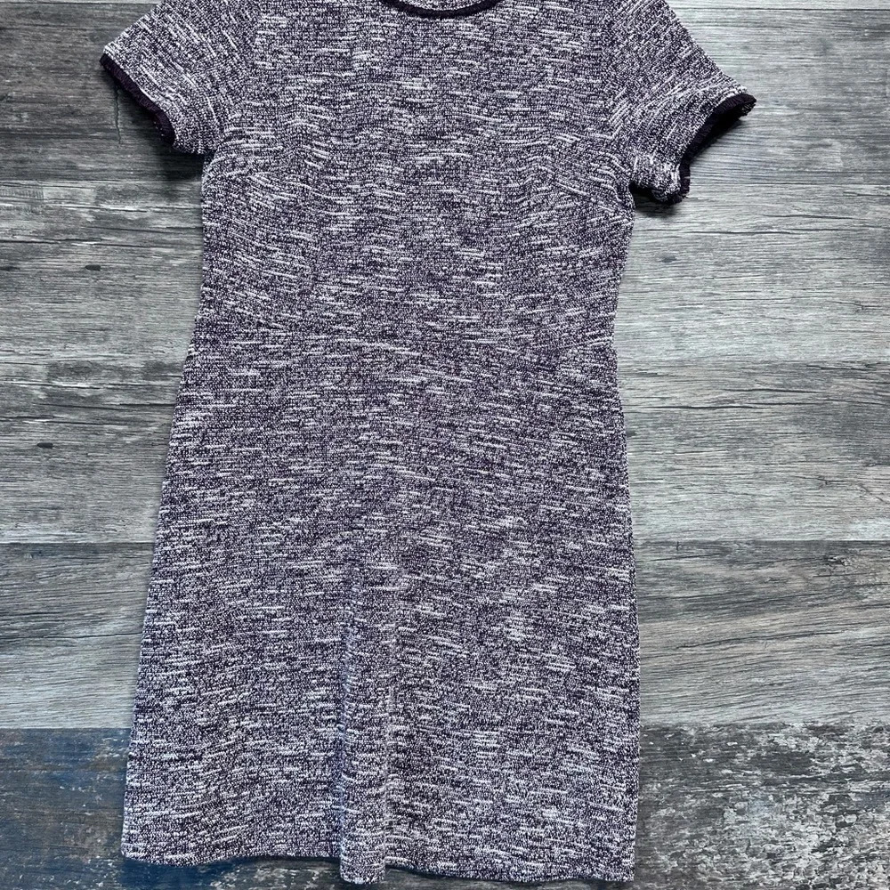 LOFT Purple White Knit Dress Womens Size 10